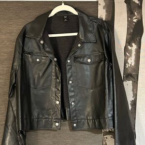 Faux Leather Shacket